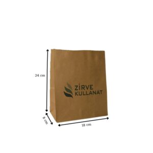 Kraft Kare Dipli Kese Kağıdı Mini Boy 19x24x8 cm