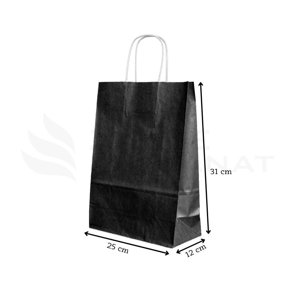 Siyah Kraft Çanta 25x31x12cm