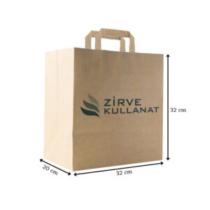 Kraft Poşet Flat Saplı 32x32x20 cm