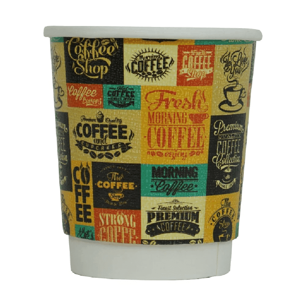 8 oz Double Wall Karton Bardak Baskılı (1000 Adet)