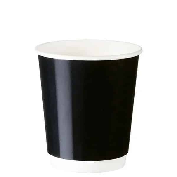 8 oz Double Wall Karton Bardak Siyah (1000 Adet)