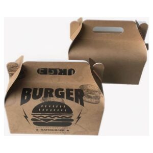 Hamburger Paket Servis Kutusu Saplı (200 Adet - Baskılı)
