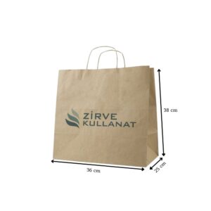Büküm Saplı Kağıt Çanta 38x36x25 cm