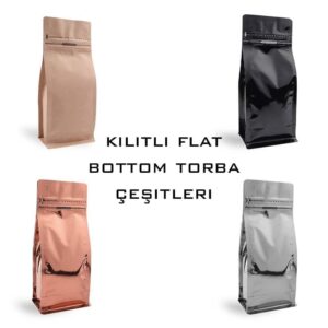 Metalize Flat Bottom Kilitli Torba (Renk Seçenekli)