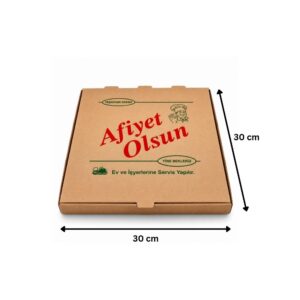 Pizza Kutusu 30x30 cm 100 Adet (Standart Baskılı)