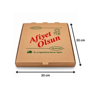 Pizza Kutusu 33x33 cm 100 Adet (Standart Baskılı)