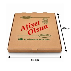 Pizza Kutusu 40x40 cm 100 Adet (Standart Baskılı)