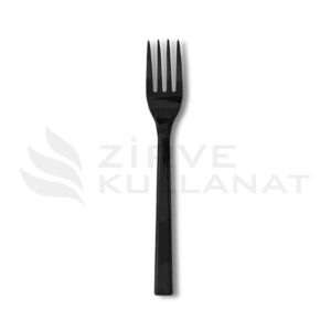 Plastik Çatal Siyah Lüks