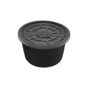 Plastik Çorba Kasesi Kapaklı Siyah 14 oz (500 Adet)