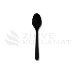 Plastik Tatlı Kaşığı Siyah Lüks