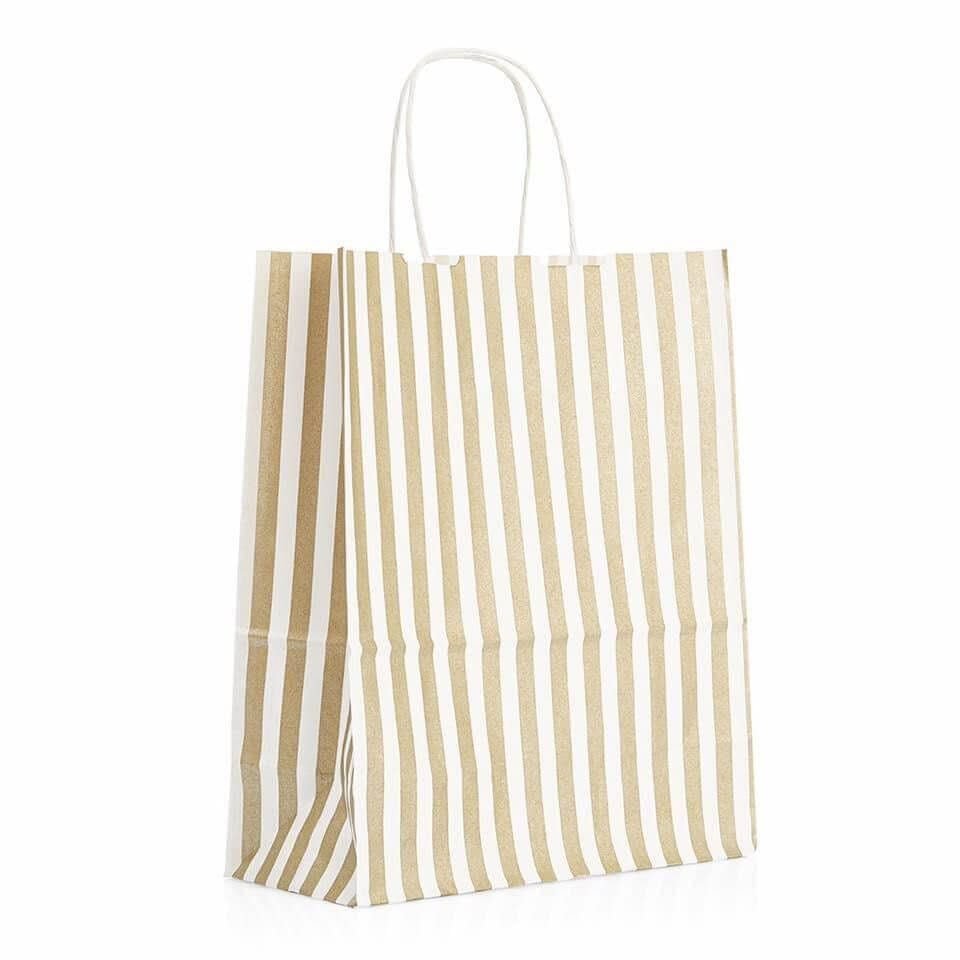 Yaldız Çizgili Hediyelik Karton Çanta 32x40x12