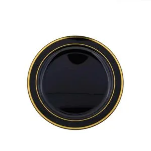 Rubikap Tek Kullanımlık Tabak, 26 cm Siyah Goldlıne